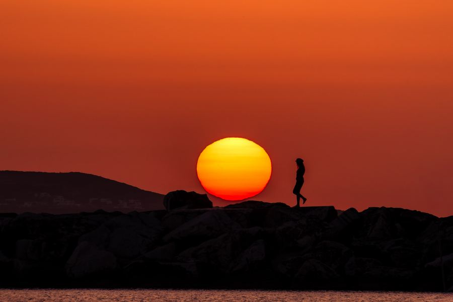 Greece, Cyclades, Naxos, Sunset