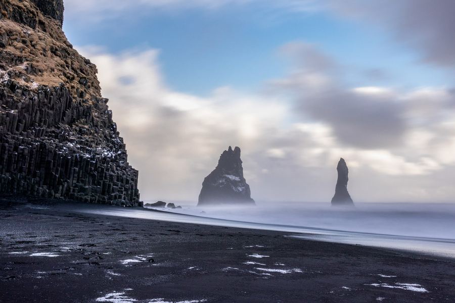 Iceland, Reynisfjara Black Beach, Winter