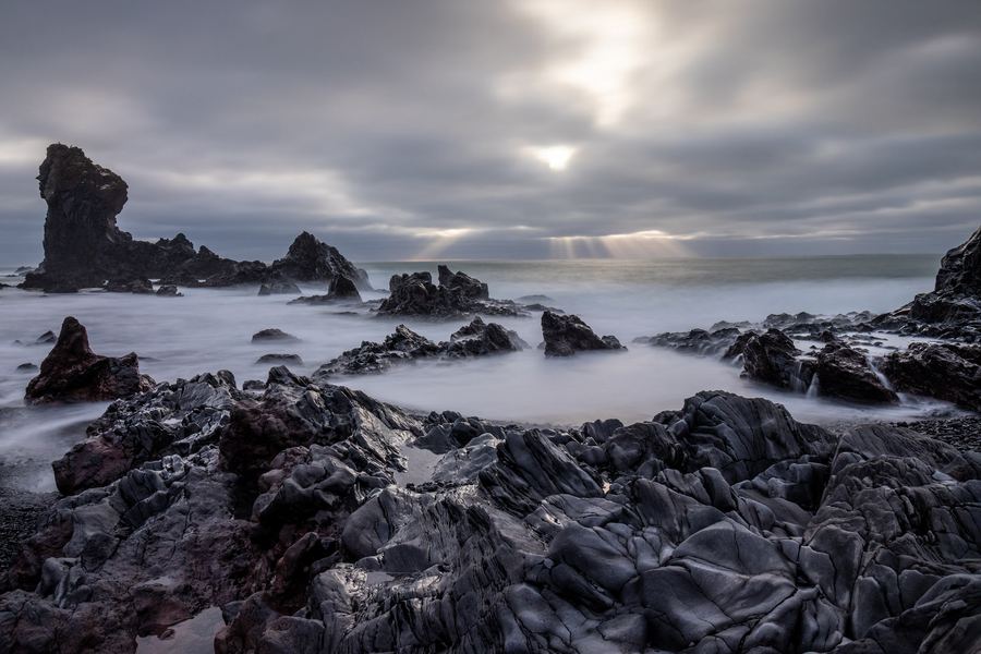 Iceland, Djúpalónssandur, Winter