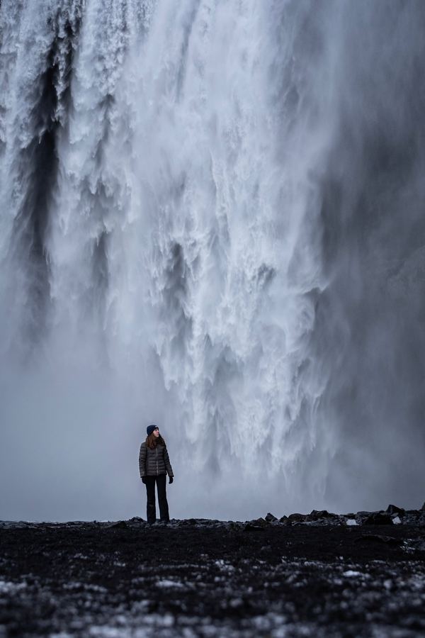 Iceland, Skogafoss Waterfall, Winter