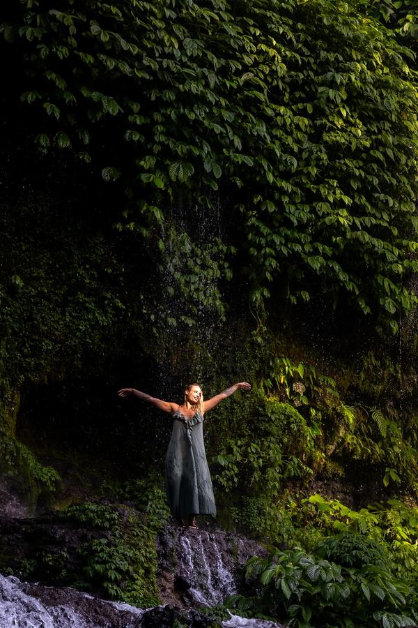 Indonesia, Lombok, Waterfall, Portrait