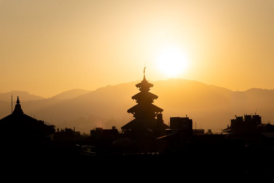 Nepal, Bhaktapur, Sunrise