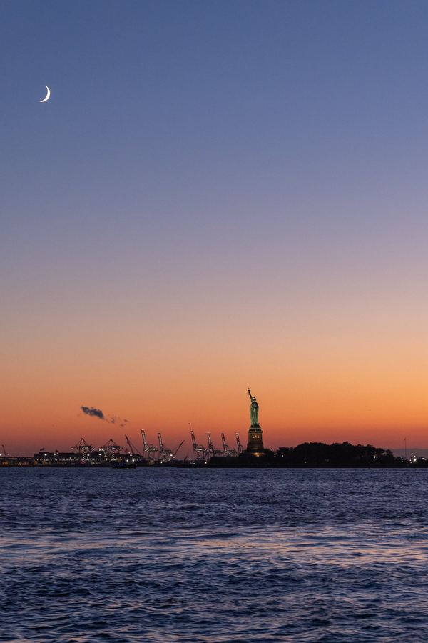 New York City, NYC, Statue of Liberty, Sunset