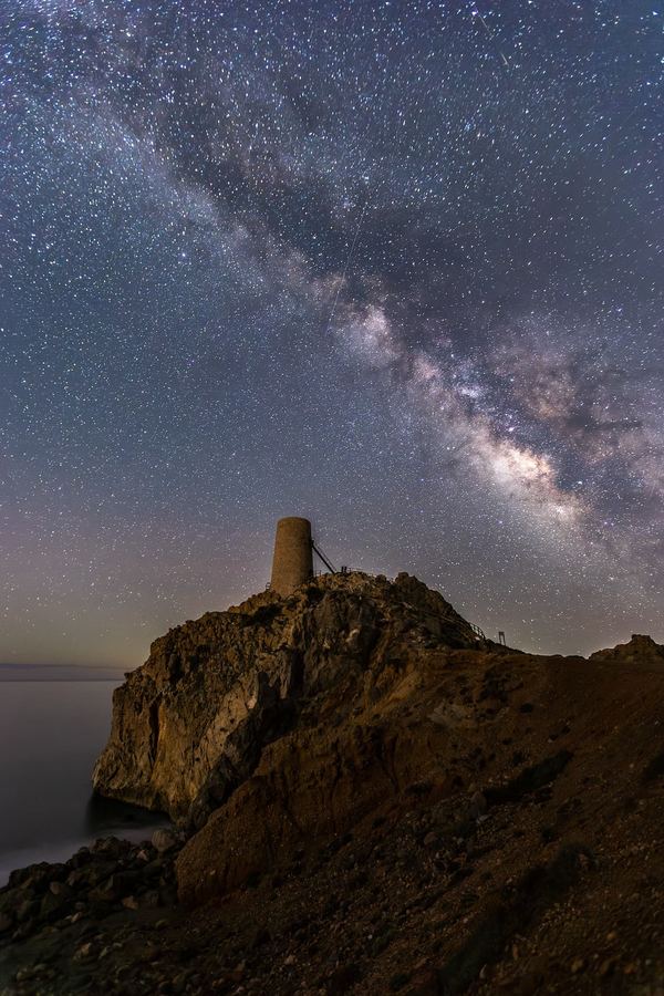 Torre del Pirulico, Mojácar, Spain, Milky Way
