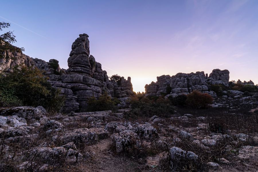 Torcal de Antequera, Spain, Andalusia, Sunset