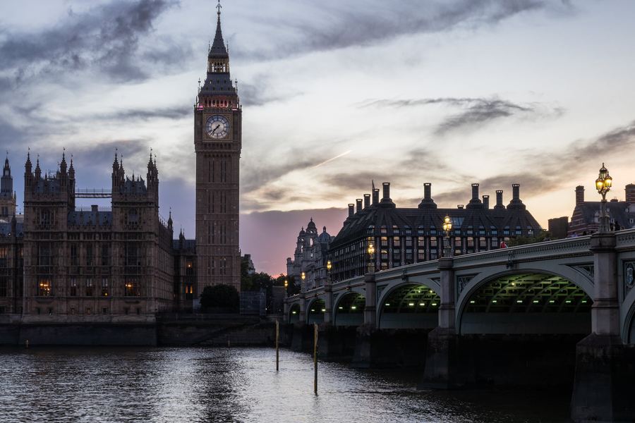 United Kingdom, UK, London, Big Ben, Sunset